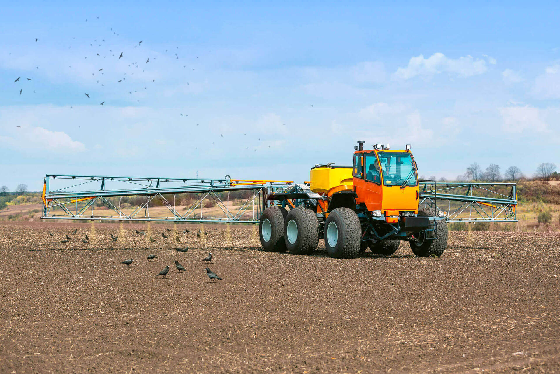 Сельхозтехника линейки «Туман» в Атбасар (Казахстан). Точное распределение по всей ширине захвата